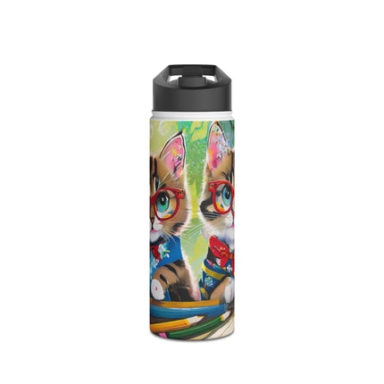 Kitten Scholars Stainless Steel Water Bottle