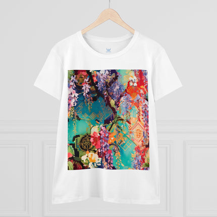 Golden Wisteria Symphony Women's Midweight Cotton Tee