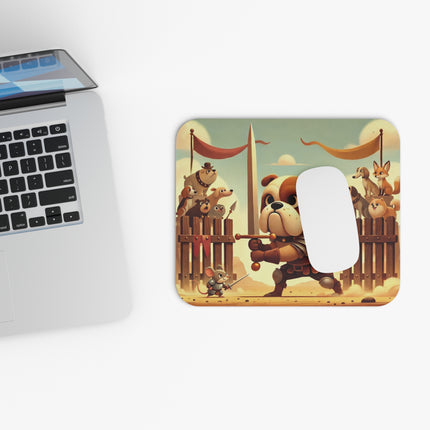 The Bulldog Duel Mouse Pad – Bravery, Charm & Whimsical Valor