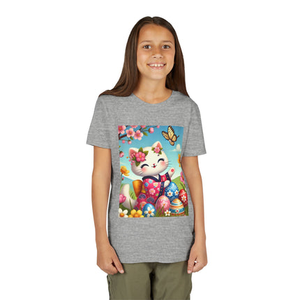 Easter Kitten and Painted Eggs Youth Short Sleeve Tee