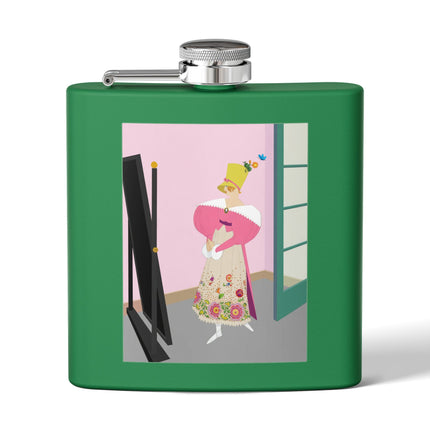 The Yellow Hat Stainless Steel Flask – 1920s Vogue Whimsy & Playful Elegance
