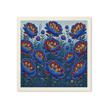 💙🌺 The Royal Blue Gilded Peony Garden Napkins – Elegant Botanical Floral Art