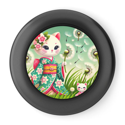 Geisha Kitten and the Dandelion Wish Wham-O Frisbee – Gentle Wishes & Whispering Winds