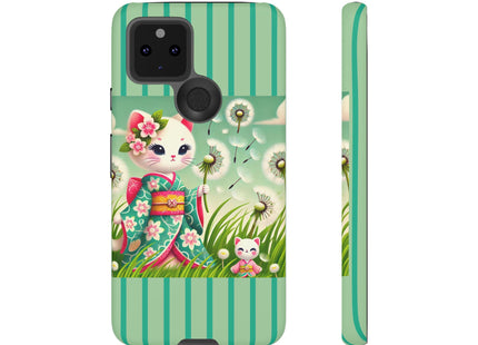 Geisha Kitten and the Dandelion Phone Cases