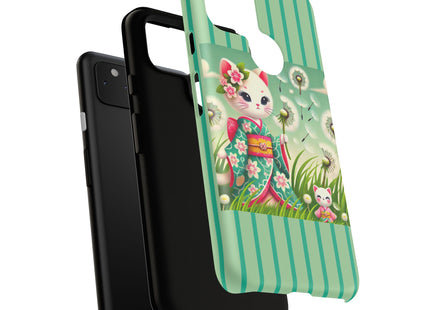 Geisha Kitten and the Dandelion Phone Cases