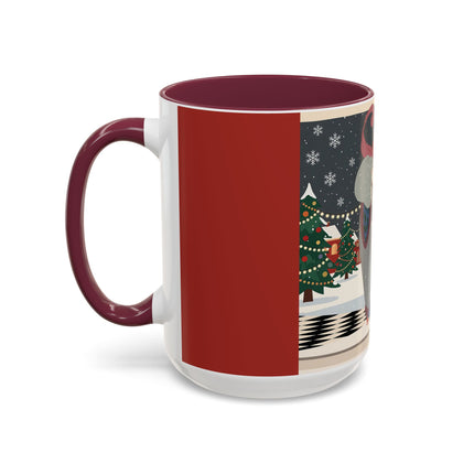 ❄️✨ The Winter Couture Promenade Colorful Mug – Art Deco Holiday Elegance