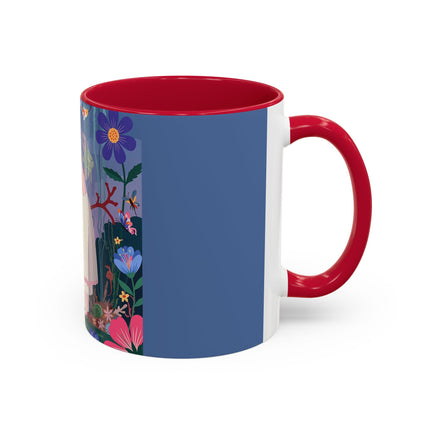 The Lady Of The Enchanted Aquarium Colorful Mugs – Art Deco Aquatic Elegance