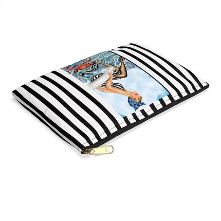 Playful Waves and Fashion Follies Accessory Pouch – Vintage Art Deco Design