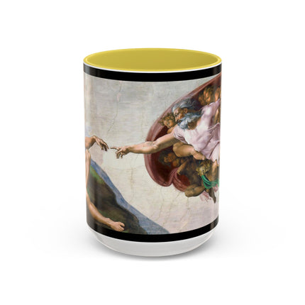 The Creation of Adam by Michelangelo Buonarroti Colorful Mugs (11oz, 15oz)