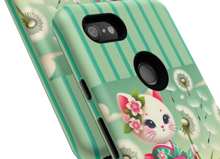 Geisha Kitten and the Dandelion Phone Cases