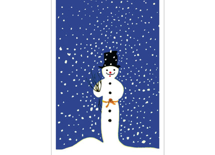 Snowman in Falling Snow Kiss-Cut Stickers (4 Sizes)
