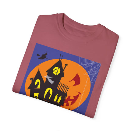 Halloween Night at the Haunted House Unisex Garment-Dyed T-shirt