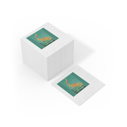 Golden Serenity White Coined Napkins