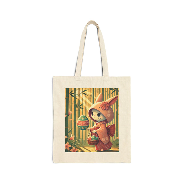 Geisha Kitten’s Easter Stroll Cotton Canvas Tote Bag