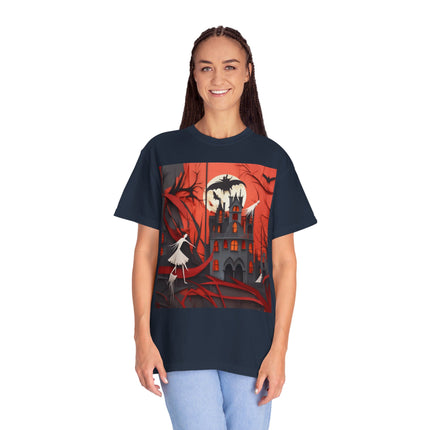 Halloween Night Scene Unisex Garment-Dyed T-shirt
