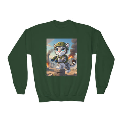 Snow Leopard Lookout Youth Crewneck Sweatshirt – Courage, Curiosity & High-Altitude Adventure