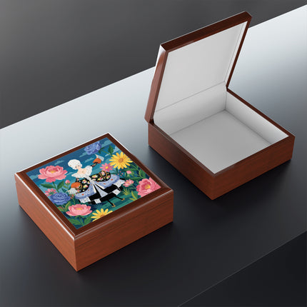 🌸🎀 The Grand Floral Promenade Jewelry Box – Art Deco Fashion Fantasy