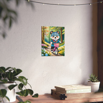 Furry Cyclist Fine Art Posters