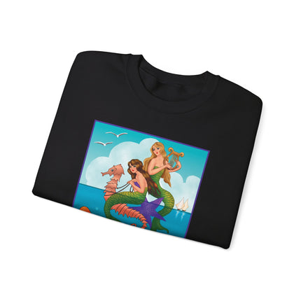 Three Mermaids with Strings of Pearls by Carlo Chiostri Heavy Blend™ Crewneck Sweatshirt