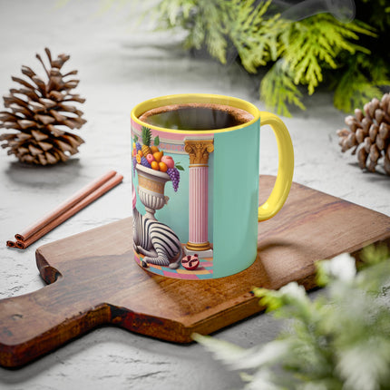 Still Life with Zebra, Fruit, and Pink Columns Colorful Mugs (11oz, 15oz)