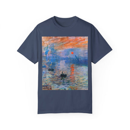 Sunrise by Claude Monet Unisex Garment-Dyed T-shirt