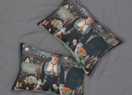 A Bar at the Folies-Bergère by Edouard Manet Spun Polyester Lumbar Pillow