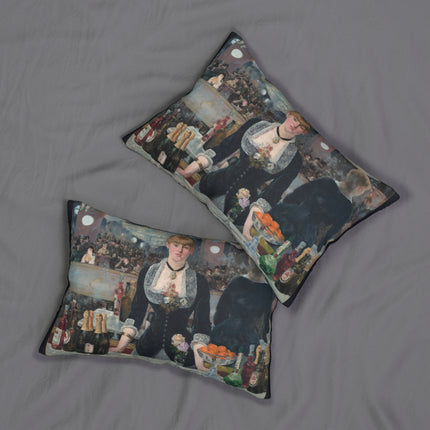 A Bar at the Folies-Bergère by Edouard Manet Spun Polyester Lumbar Pillow