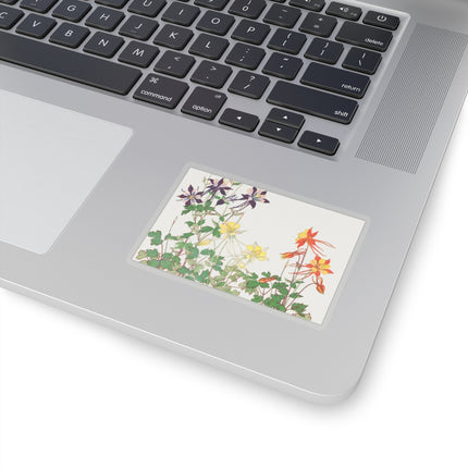 Aquilegia Flowers by Tanigami Kônan Kiss-Cut Stickers (4 Sizes)