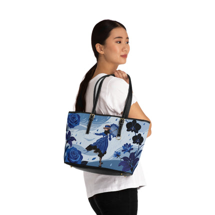 ☔💙 The Blue Rain Promenade Shoulder Bag – Art Deco Floral Fashion