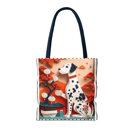 Dalmatian at an Autumn Bonsai Exhibition Tote Bag (AOP)