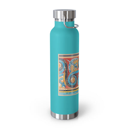 Reproduction of S-Spiral Frieze by Emile Gilliéron Copper Vacuum Insulated Bottle, 22oz