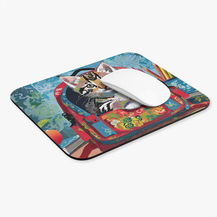 Whiskered Wanderings Mouse Pad, Rectangle