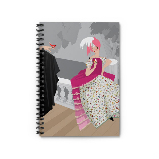 The Red Bird Spiral Notebook – Elegant Whimsy & Gentle Storybook Charm