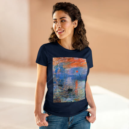 Sunrise by Claude Monet Women's Midweight Cotton Tee