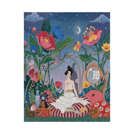 🌙🌺 The Lady Of The Midnight Garden Puzzle – Art Deco Floral Reverie
