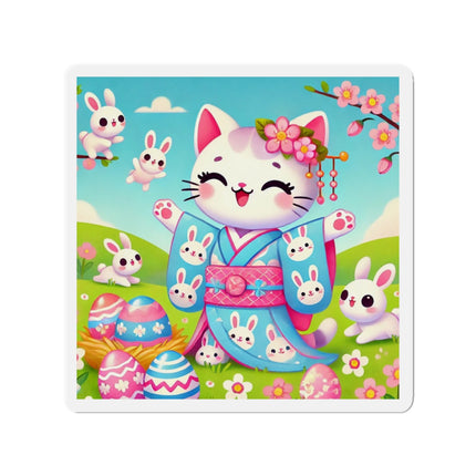 Springtime Kitten’s Easter Joy Die-Cut Magnets (5 Sizes)