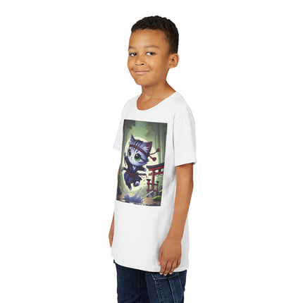 Moonlit Samurai Kitty Youth Short Sleeve Tee