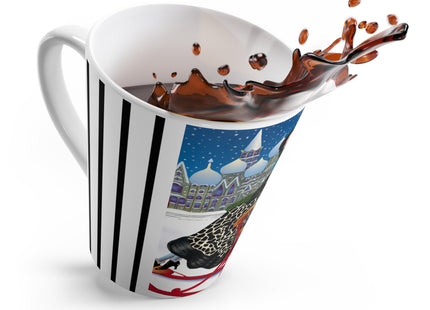 Elegant Winter Woman in Sleigh Latte Mug