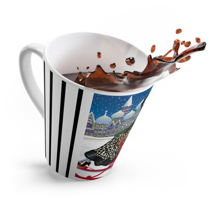 Elegant Winter Woman in Sleigh Latte Mug