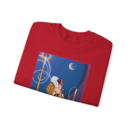 Smoke and Secrets: A Glamorous Encounter in Prohibition Era Heavy Blend™ Crewneck Sweatshirt
