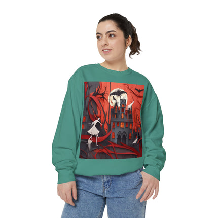 Halloween Night Scene Unisex Garment-Dyed Sweatshirt