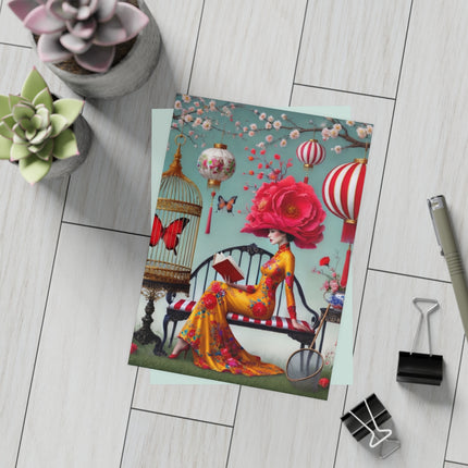 Reading In A Painted Garden Postcard Bundles (envelopes included) - Bundles of 10, 30, 50 Pieces