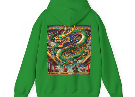Tibetan Dragon Over Kabuki Duel – Heavy Blend™ Hooded Sweatshirt