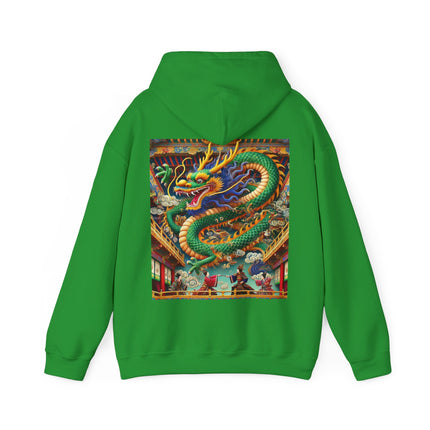 Tibetan Dragon Over Kabuki Duel – Heavy Blend™ Hooded Sweatshirt