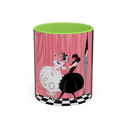 The Ladies Behind The Velvet Curtain Colorful Mugs – Art Deco Theatrical Elegance