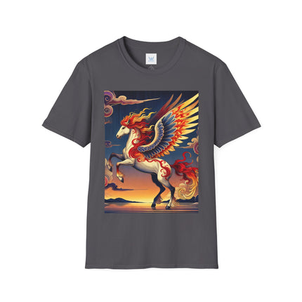 Flame-Winged Horse at Sunset Softstyle T-Shirt
