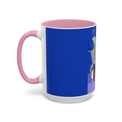 Wishes Beneath the Comet Sky Colorful Mug (11oz, 15oz) – Celestial Magic, Art Deco Elegance & Dreamy Wonder