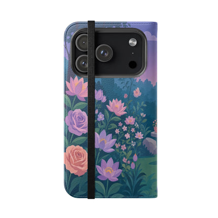 🌸🐶 The Grand Garden Dressing Flip Case – Art Deco Floral Elegance
