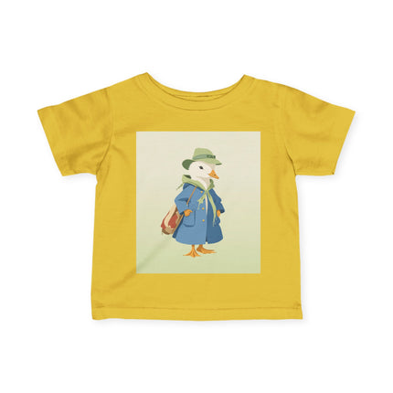 🦆🎒 The Little Woodland Duck Explorer Infant Fine Jersey Tee – Whimsical Storybook Adventure