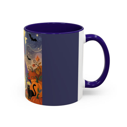 🌙🎃 The Moonlit Garden Walk Colorful Mug – Elegant Halloween Charm